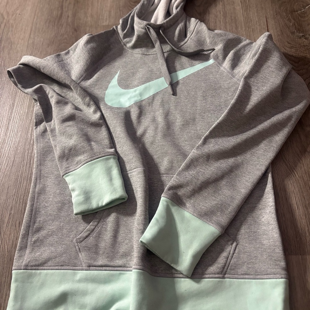 Nike Grey Hoodie with Mint Accents
